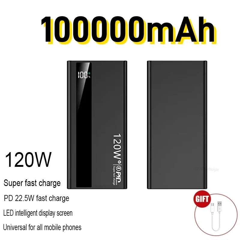 500000mAh Power Bank 120W Fast Charging Large Capacity Power Bank PD 20W Suitable For All Mobile Phones Long Endurance