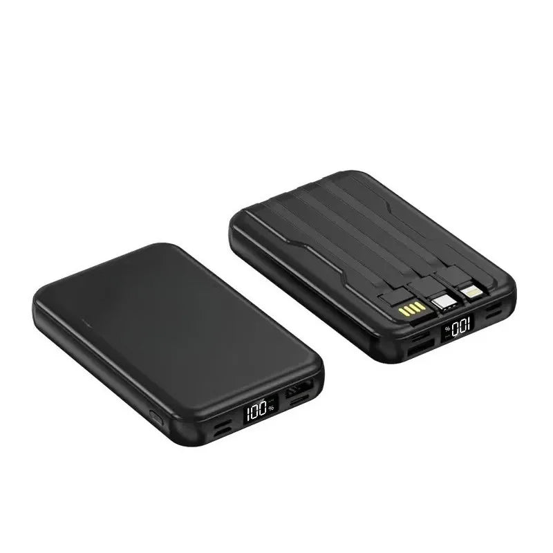 20000mAh 5V Power Bank for Wireless Charging Magnetic Suction Portable Fast Charging Power Bank with Built-in Cable