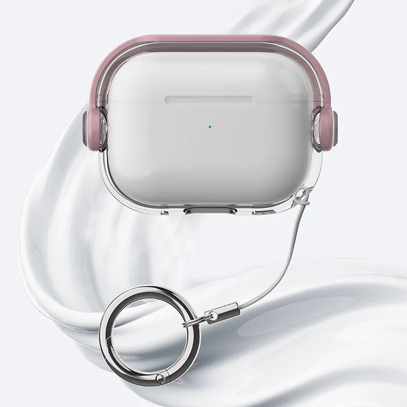 The Protective Case for AirPods Pro 3 (2025) and AirPods 4 Is Made of Soft, Transparent TPU Material and Comes with a Key Ring.