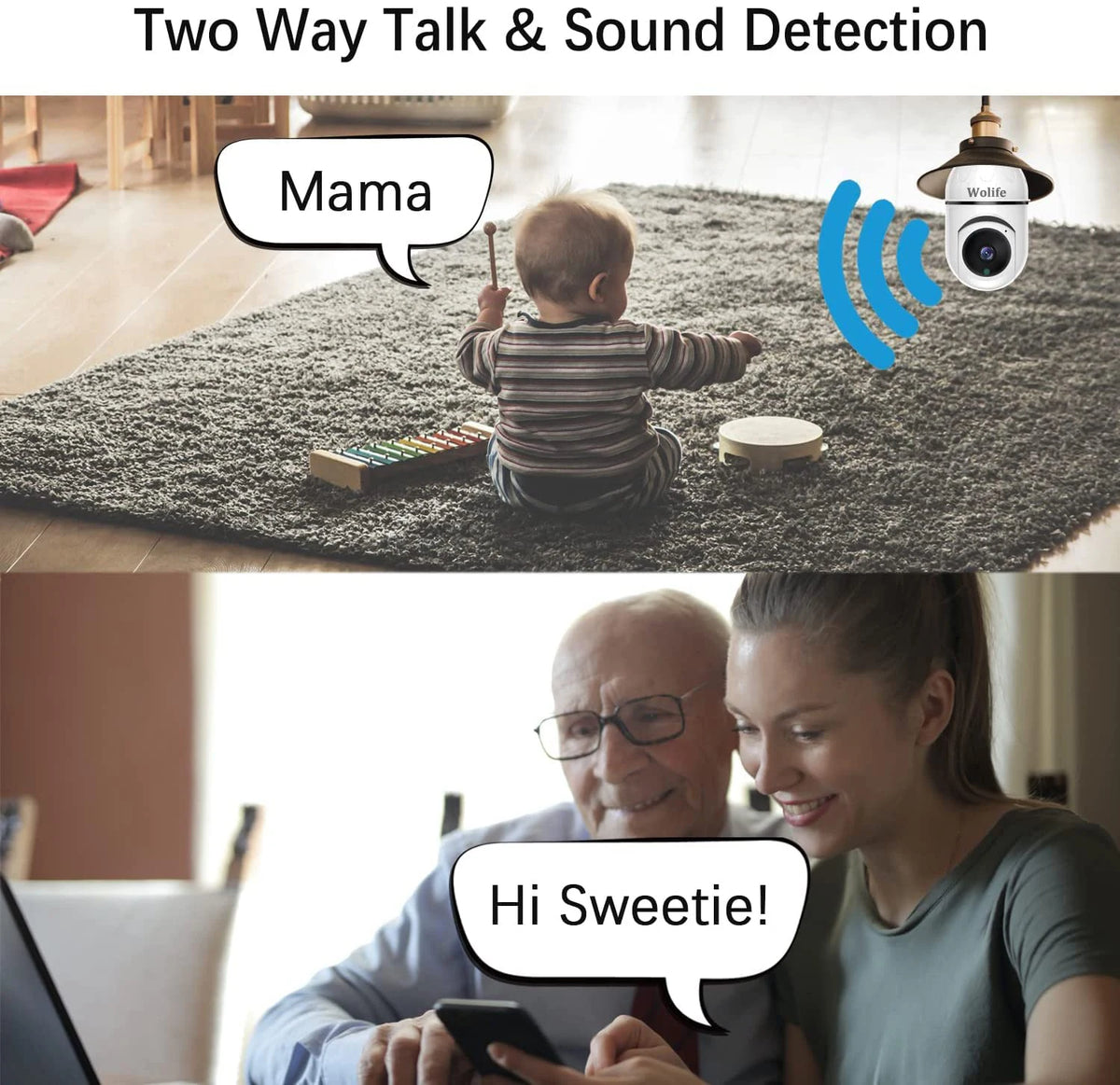 Smart E27 Bulb Camera Wifi Wireless Security Camera IR Night Vision 3MP Home Surveillance Protection Two Way Audio Motion Track