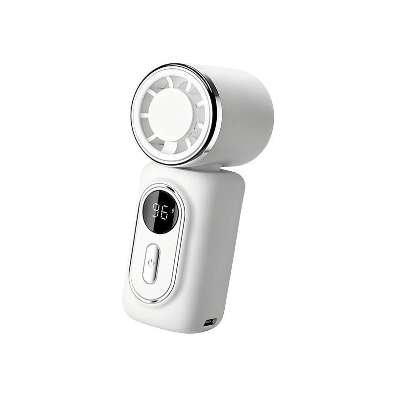 Portable Mini Fan Handheld Cooling Turbo Small Fan 5 Speed 3000mAh LED Display 180° Adjustable Clip USB Rechargeable Fans New