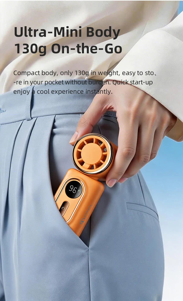 Portable Mini Fan Handheld Cooling Turbo Small Fan 5 Speed 3000mAh LED Display 180° Adjustable Clip USB Rechargeable Fans New