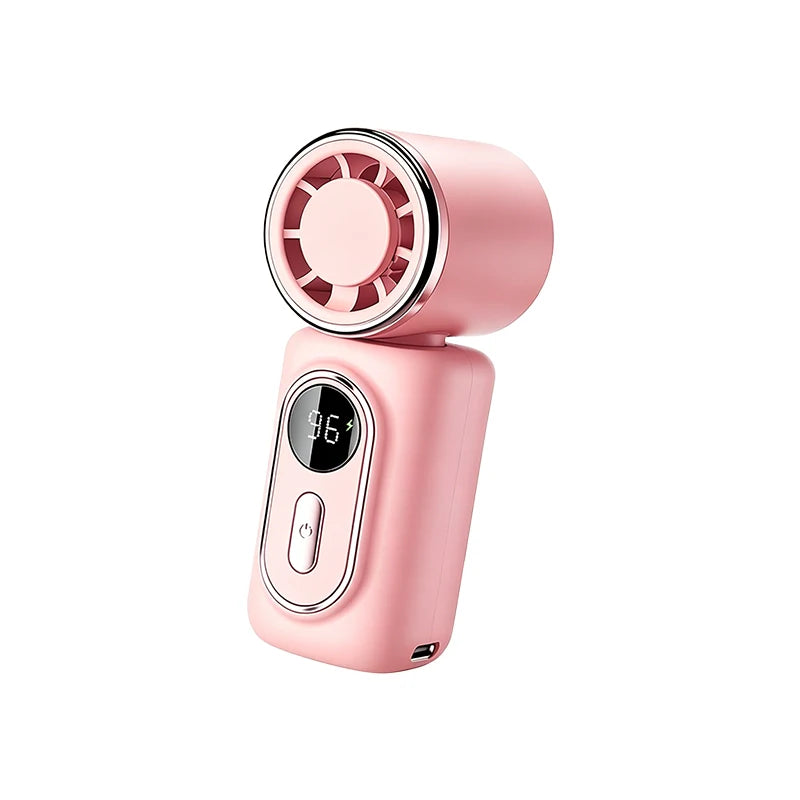 Portable Mini Fan Handheld Cooling Turbo Small Fan 5 Speed 3000mAh LED Display 180° Adjustable Clip USB Rechargeable Fans New