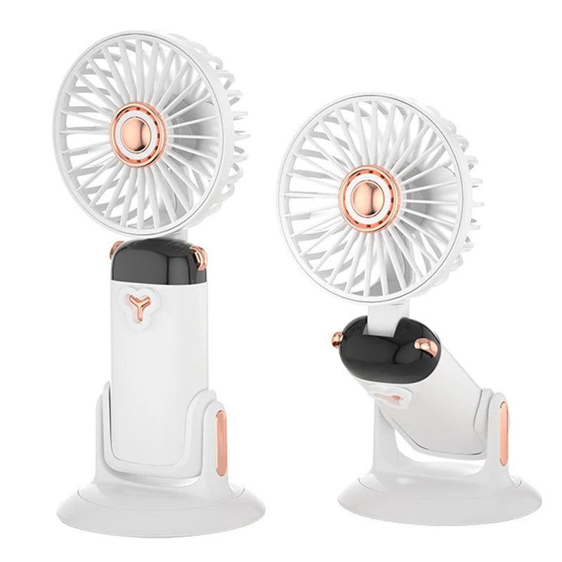 Portable Handheld Fan For Student Adjustable Desk Fan with Base Multifunction Foldable Travel Mini Fans Outdoor Stroller Fans