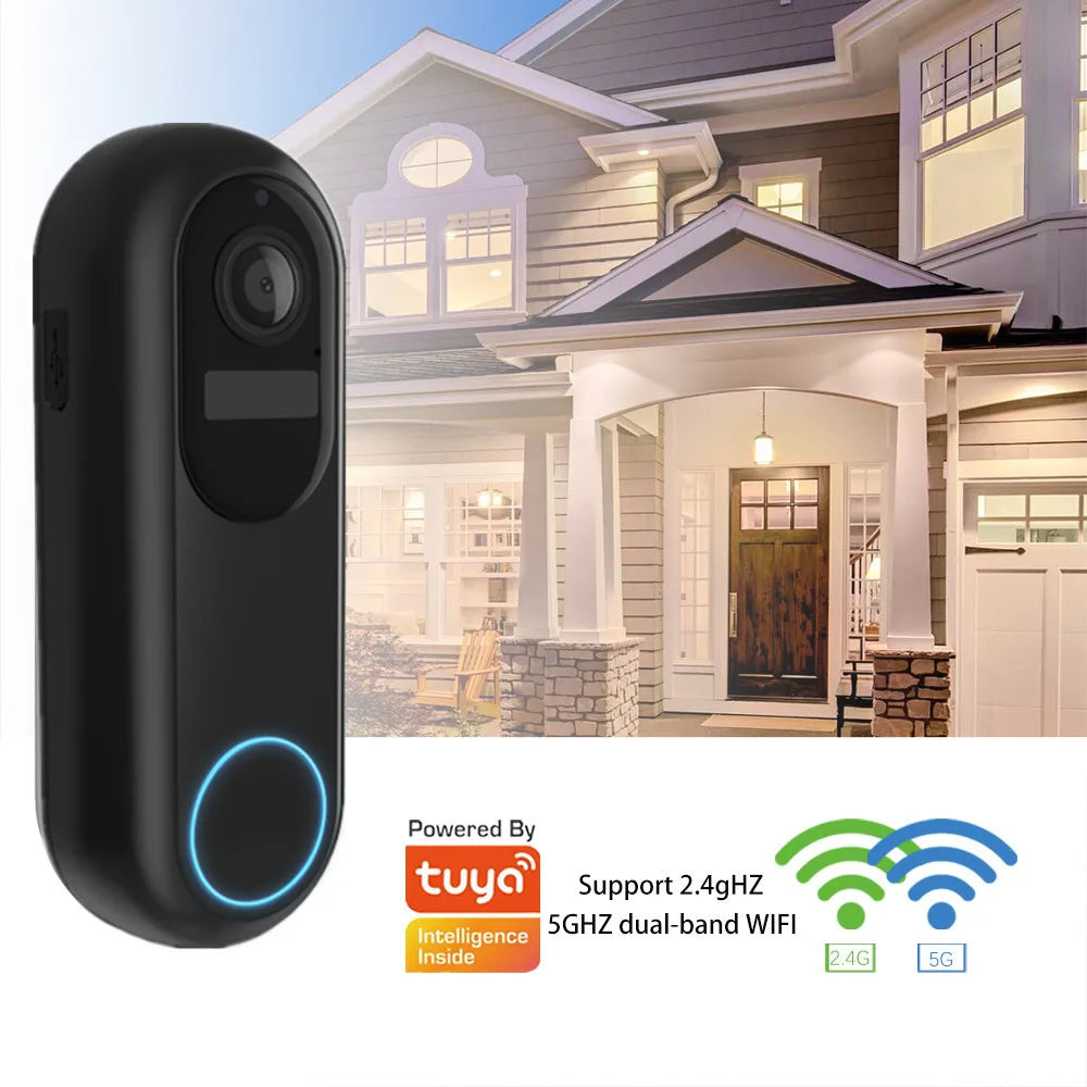 Smart 2.4G/5G 1080P Video Doorbell Camera System Effective Wireless Video Intercom for Home Security Smart Door Bell