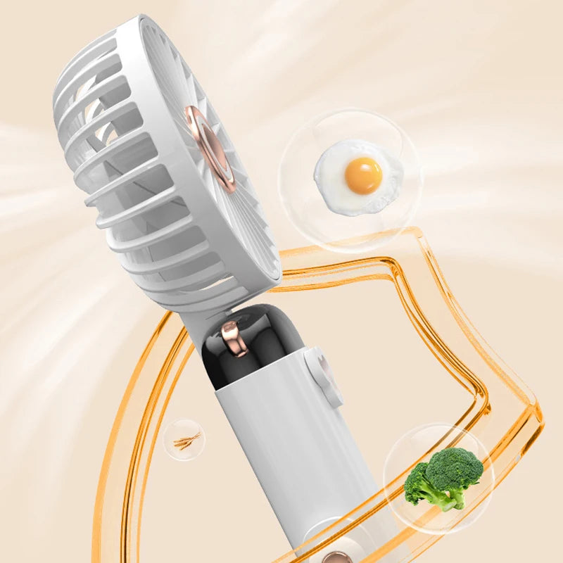 Portable Handheld Fan For Student Adjustable Desk Fan with Base Multifunction Foldable Travel Mini Fans Outdoor Stroller Fans