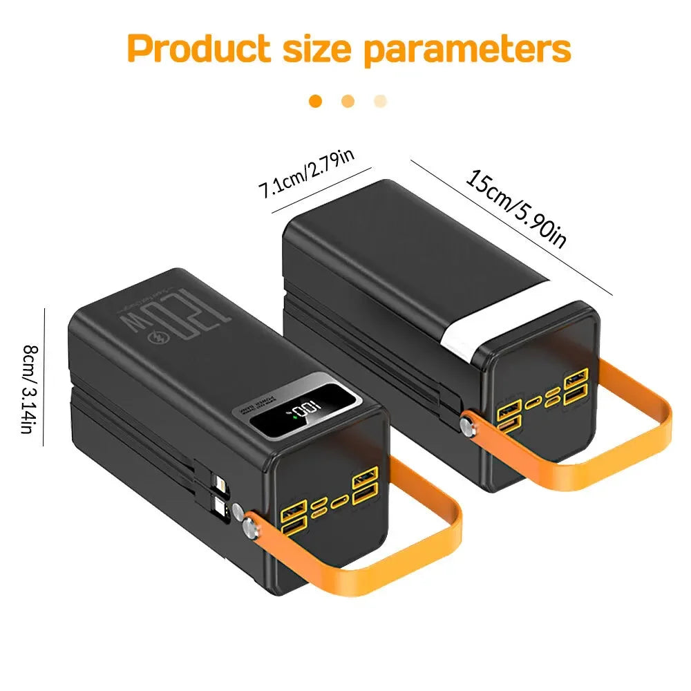 Portable PowerBank 120W160000mAH Super Fast Charger Large Capacity External Battery Supports Simultaneous Charging of 7 Devices