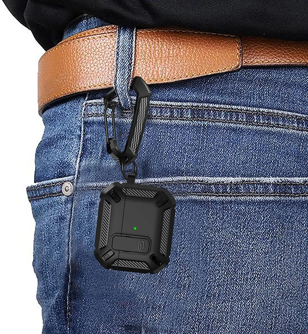 Airpods Pro Protective Case with Lock Gen 3 Military Hard Shell Rugged Shockproof Cover with Keychain For Airpods 4 Pro 3 Case
