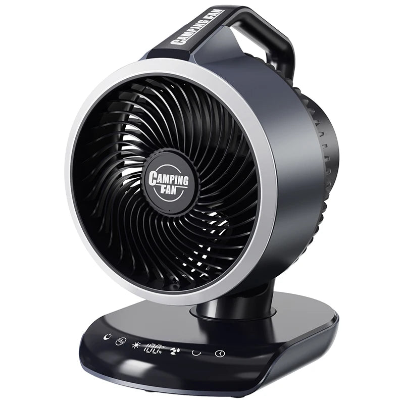 Portable Camping Fan 20000mAh Rechargeable Battery Powered Fan with LED Lantern USB-C Battery Operated Fans Ultra Quiet