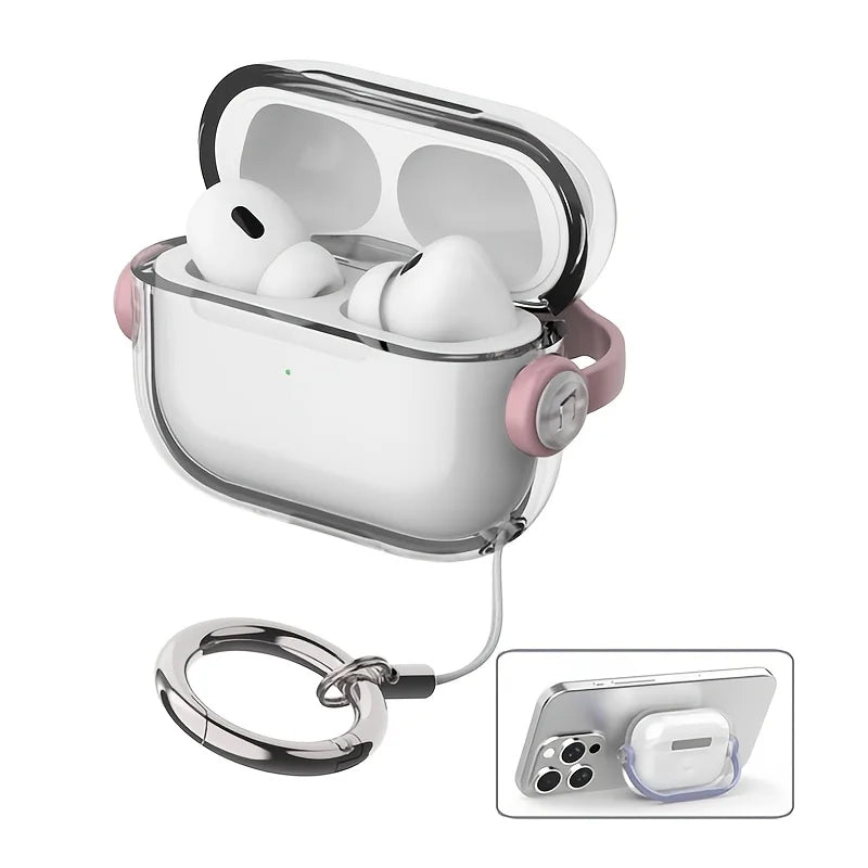 The Protective Case for AirPods Pro 3 (2025) and AirPods 4 Is Made of Soft, Transparent TPU Material and Comes with a Key Ring.