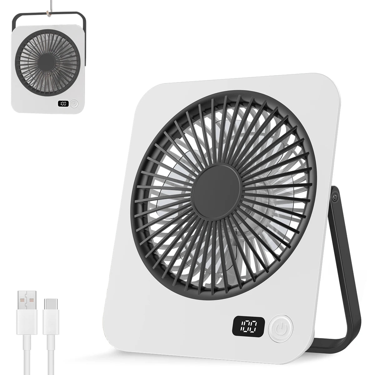 Portable Fan USB Desk Fan Fast Cooling Strong Airflow Quiet Operation Adjustable 4 Speed Wind Standing Ultra-thin Fans
