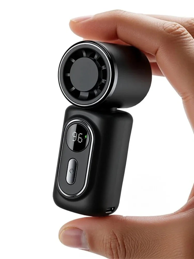 Portable Mini Fan Handheld Cooling Turbo Small Fan 5 Speed 3000mAh LED Display 180° Adjustable Clip USB Rechargeable Fans New