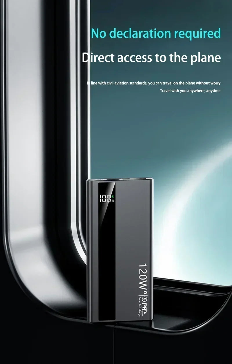 500000mAh Power Bank 120W Fast Charging Large Capacity Power Bank PD 20W Suitable For All Mobile Phones Long Endurance