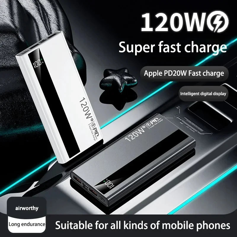500000mAh Power Bank 120W Fast Charging Large Capacity Power Bank PD 20W Suitable For All Mobile Phones Long Endurance