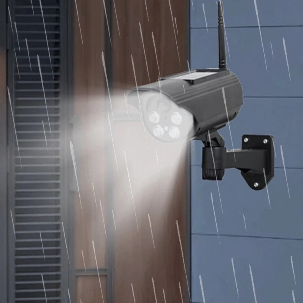 Realistic Solar Powered Dummy Security Camera with Flashing LED and Induction Rotation for Front Door Protection