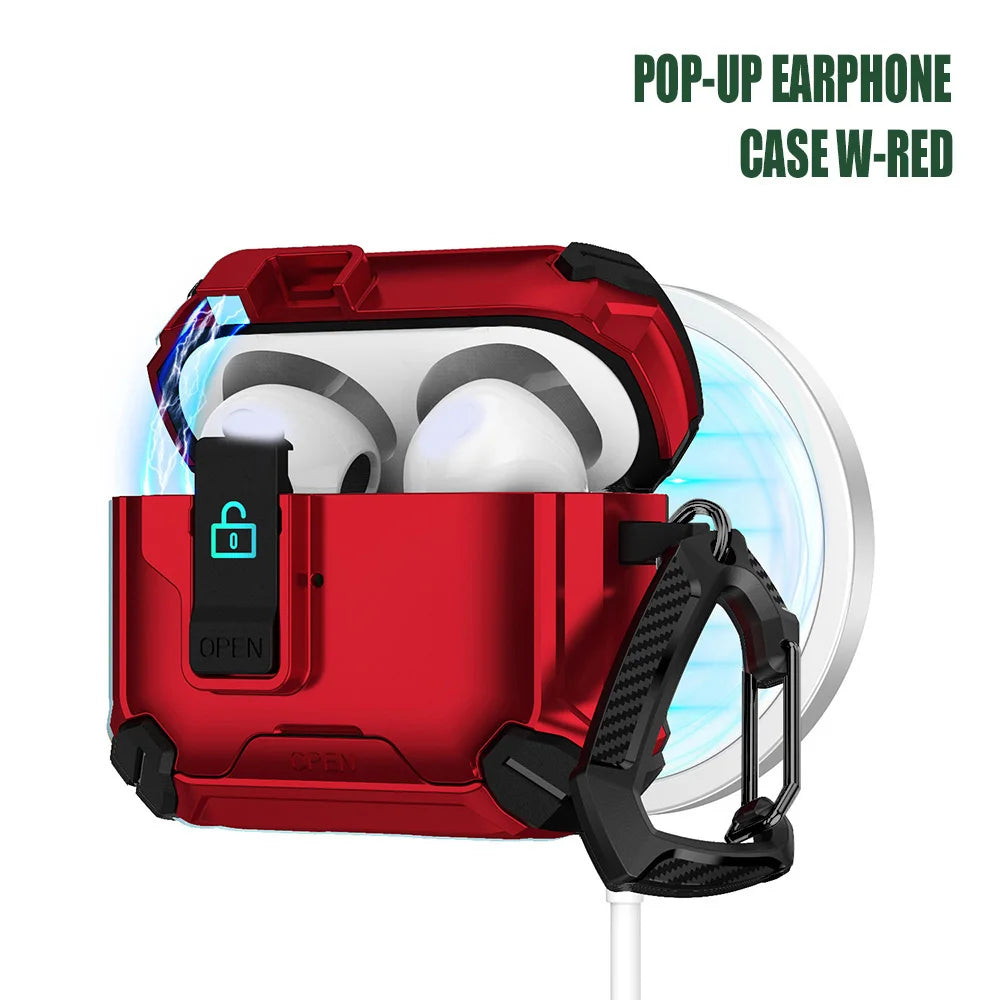 Earphone Cases For Airpods Pro 3 2 Case Airpods 4 3 2 1 Secure Lock Fundas TPU Full Protection Shell Covers With Phone Stand