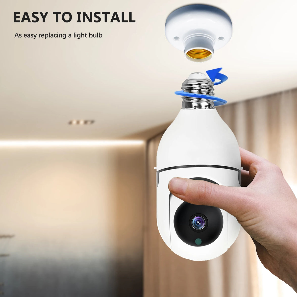 Smart E27 Bulb Camera Wifi Wireless Security Camera IR Night Vision 3MP Home Surveillance Protection Two Way Audio Motion Track