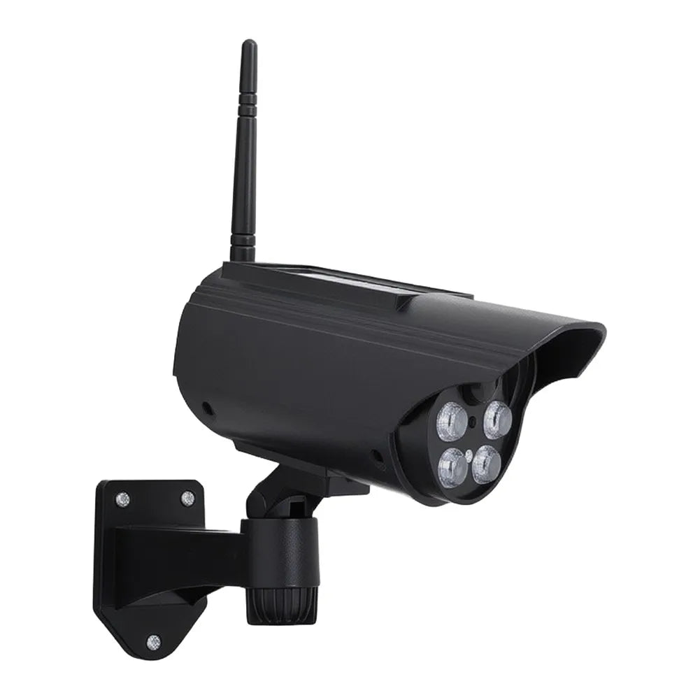 Realistic Solar Powered Dummy Security Camera with Flashing LED and Induction Rotation for Front Door Protection
