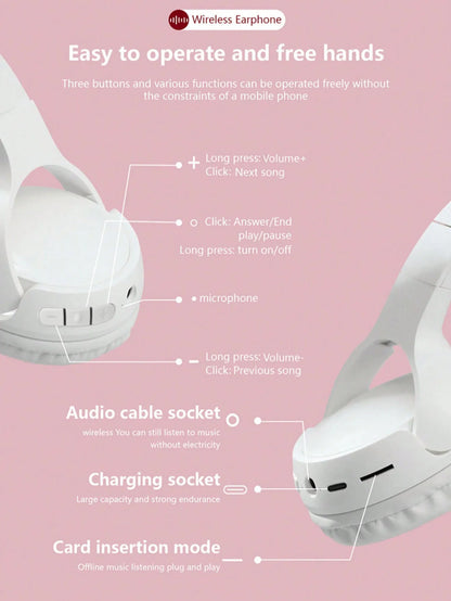 Wireless Over-Ear Headphones, Foldable Stereo, Jerry 5.3