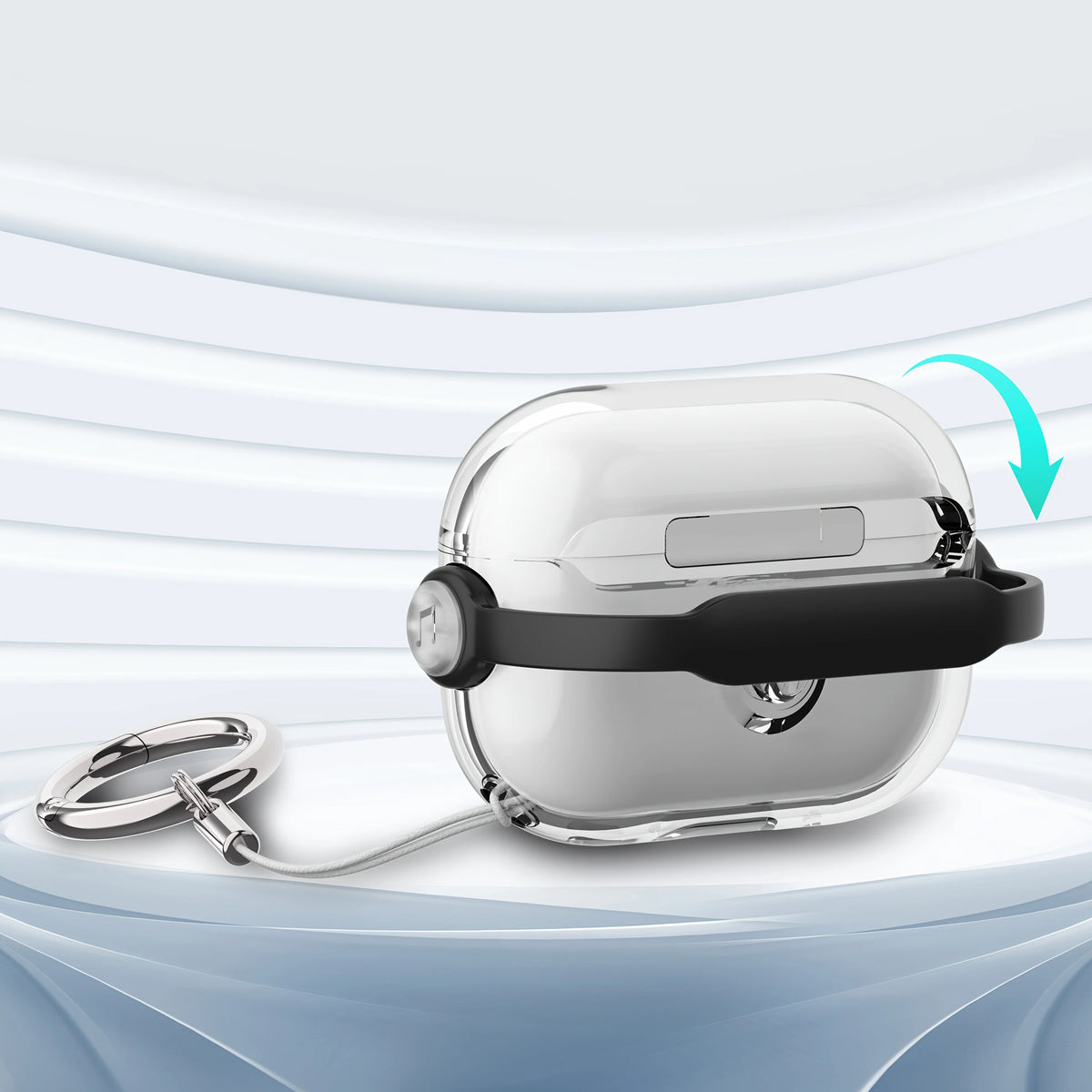 The Protective Case for AirPods Pro 3 (2025) and AirPods 4 Is Made of Soft, Transparent TPU Material and Comes with a Key Ring.