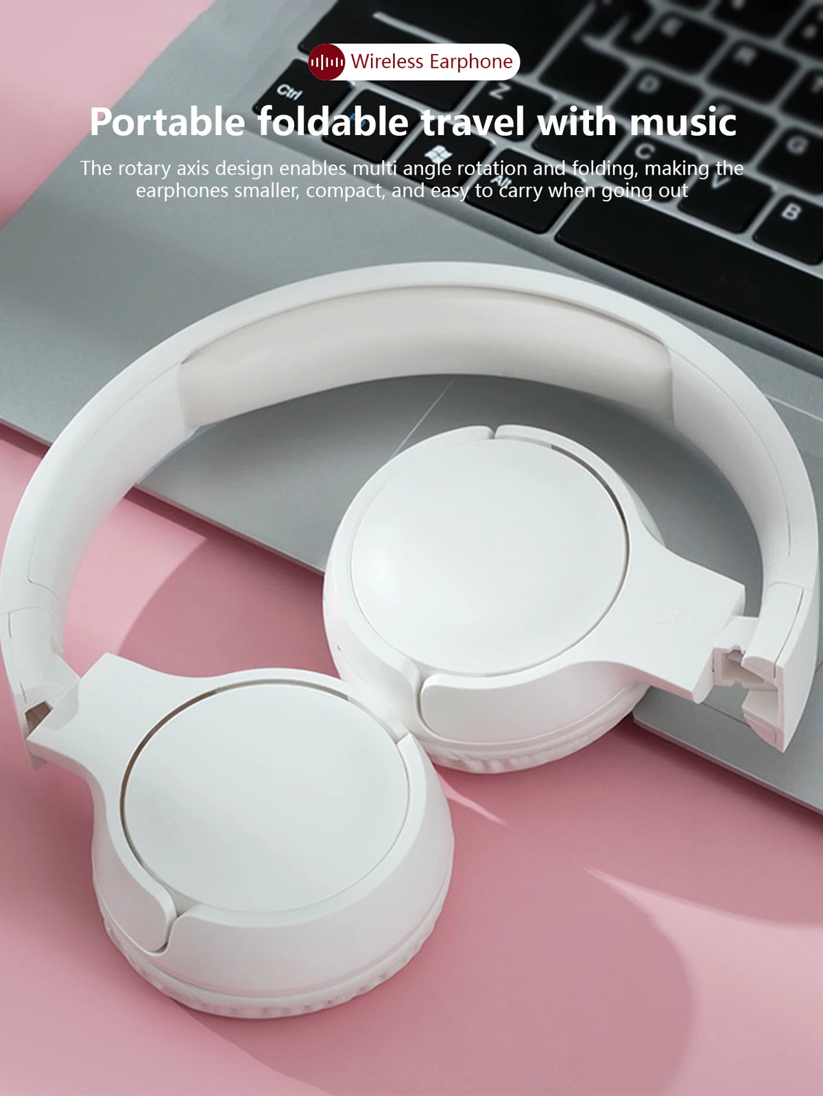 Wireless Over-Ear Headphones, Foldable Stereo, Jerry 5.3