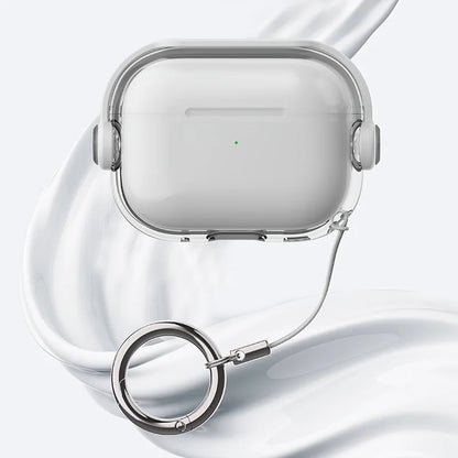 The Protective Case for AirPods Pro 3 (2025) and AirPods 4 Is Made of Soft, Transparent TPU Material and Comes with a Key Ring.
