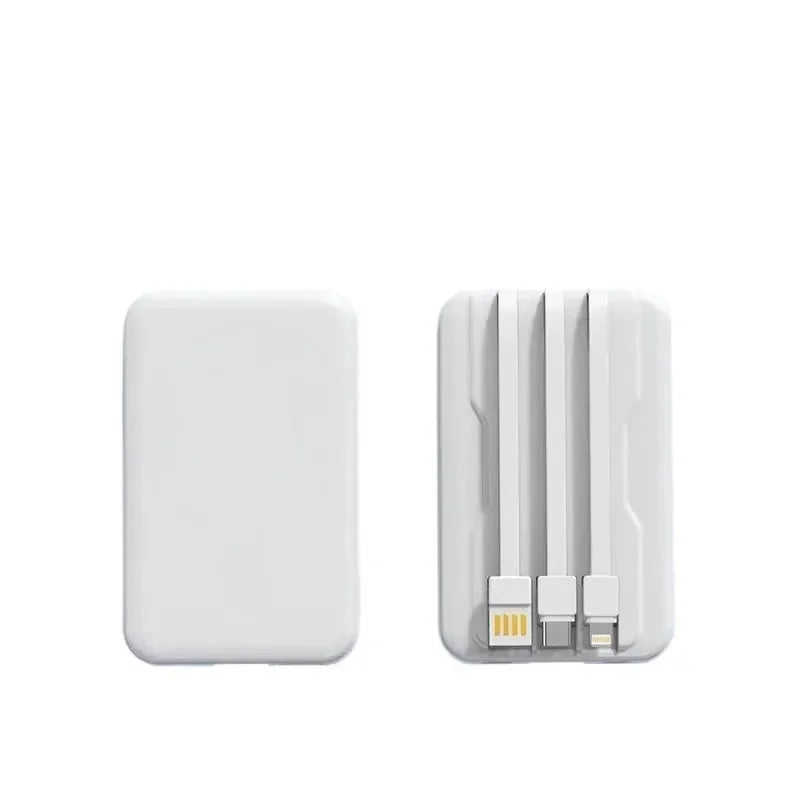 20000mAh 5V Power Bank for Wireless Charging Magnetic Suction Portable Fast Charging Power Bank with Built-in Cable