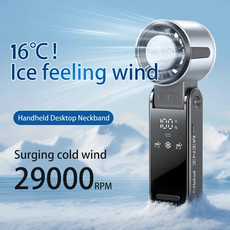 Portable Fans 29,000 RPM Collapsible Foldable TEC Superconducting Cooling Mini Portable Fan Air Cooler Minifan
