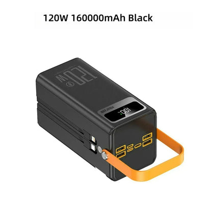 High Capacity 30000mAh / 60000mAh Power Bank, 120W Quick Charge External Battery Pack with LED Light for Phone Laptop