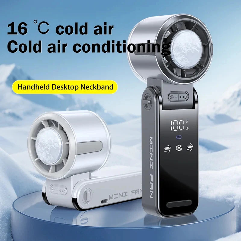 Portable Fans 29,000 RPM Collapsible Foldable TEC Superconducting Cooling Mini Portable Fan Air Cooler Minifan