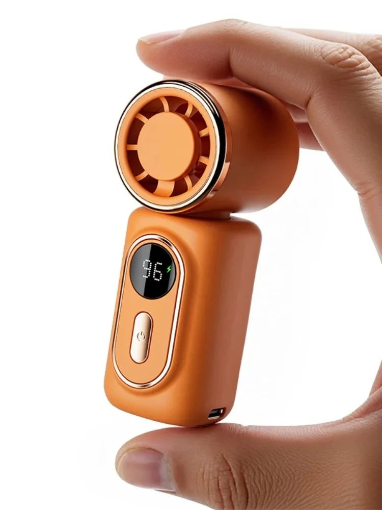 Portable Mini Fan Handheld Cooling Turbo Small Fan 5 Speed 3000mAh LED Display 180° Adjustable Clip USB Rechargeable Fans New