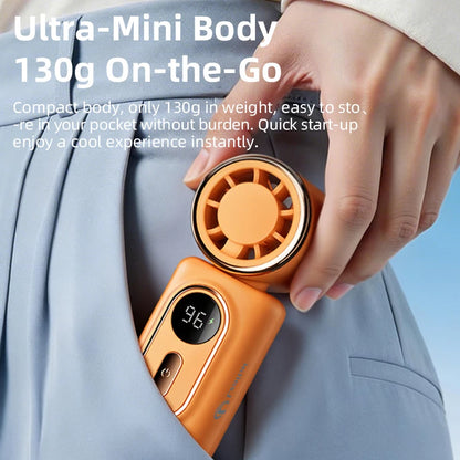 Portable Mini Fan Handheld Cooling Turbo Small Fan 5 Speed 3000mAh LED Display 180° Adjustable Clip USB Rechargeable Fans New