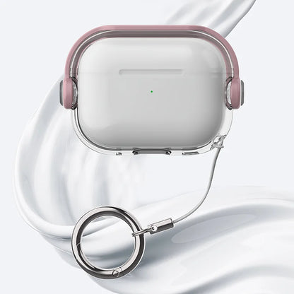 The Protective Case for AirPods Pro 3 (2025) and AirPods 4 Is Made of Soft, Transparent TPU Material and Comes with a Key Ring.