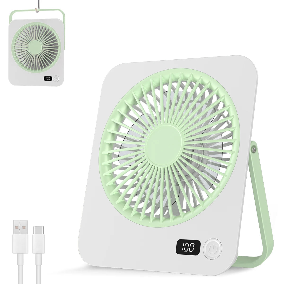 Portable Fan USB Desk Fan Fast Cooling Strong Airflow Quiet Operation Adjustable 4 Speed Wind Standing Ultra-thin Fans