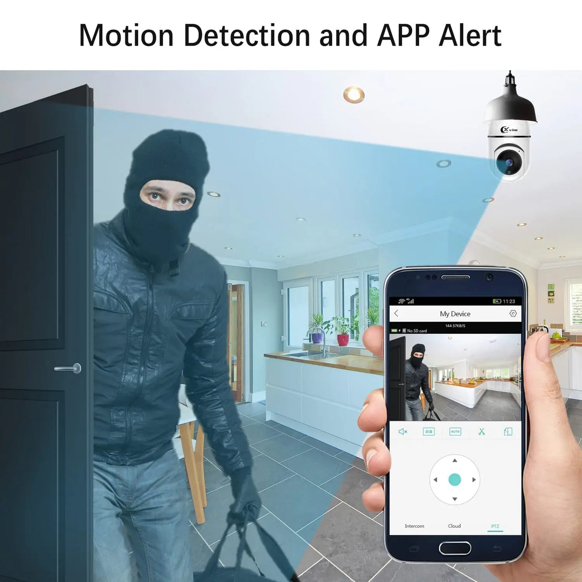 Smart E27 Bulb Camera Wifi Wireless Security Camera IR Night Vision 3MP Home Surveillance Protection Two Way Audio Motion Track