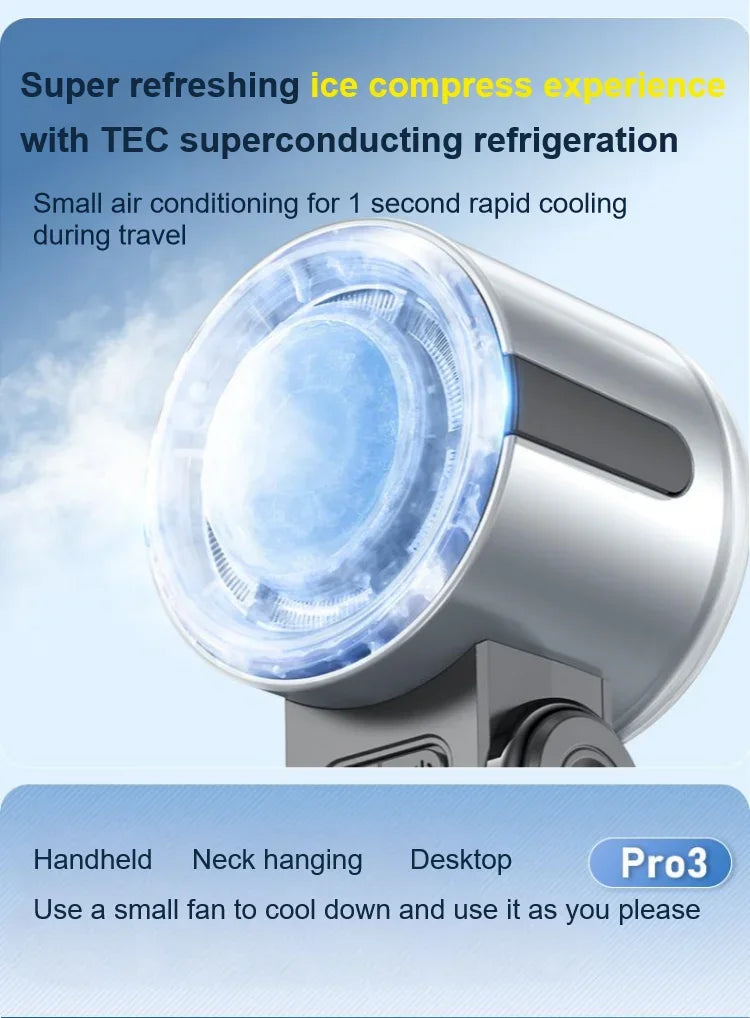 Portable Fans 29,000 RPM Collapsible Foldable TEC Superconducting Cooling Mini Portable Fan Air Cooler Minifan