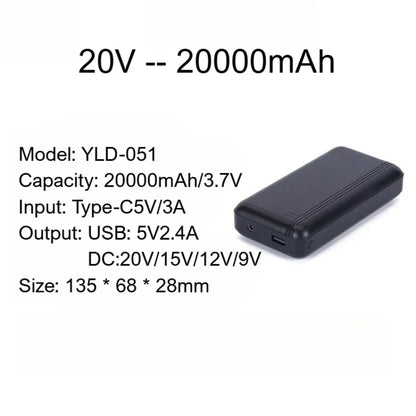 20V 24V 20000mAh 30000mAh Power Bank Portable USB Charger External Battery Pack for Summer Air Conditioning Suit Heat Relief