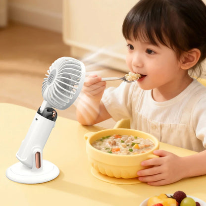 Portable Handheld Fan For Student Adjustable Desk Fan with Base Multifunction Foldable Travel Mini Fans Outdoor Stroller Fans