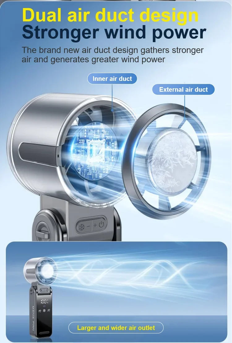 Portable Fans 29,000 RPM Collapsible Foldable TEC Superconducting Cooling Mini Portable Fan Air Cooler Minifan