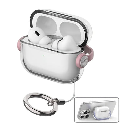 The Protective Case for AirPods Pro 3 (2025) and AirPods 4 Is Made of Soft, Transparent TPU Material and Comes with a Key Ring.
