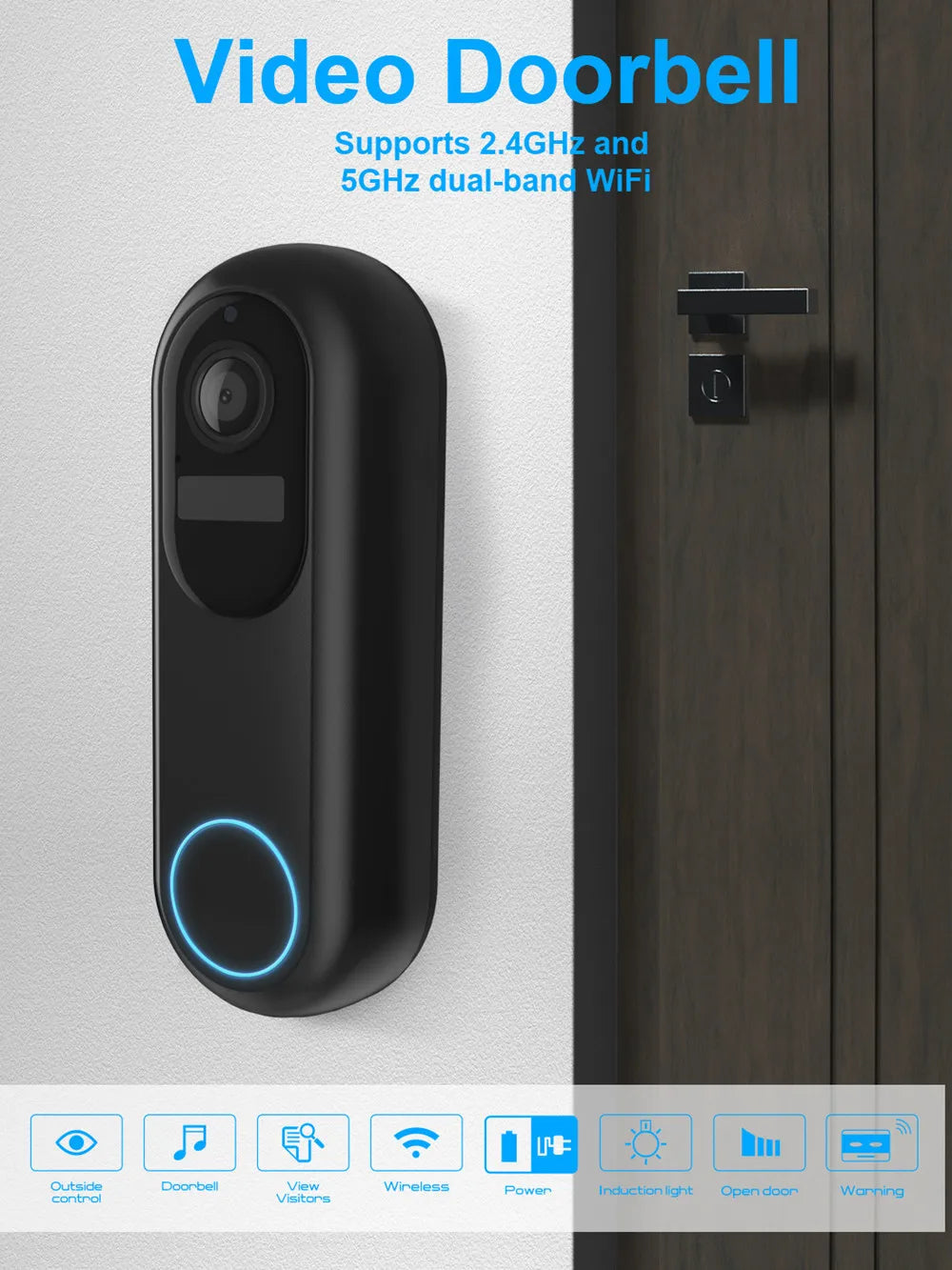 Smart 2.4G/5G 1080P Video Doorbell Camera System Effective Wireless Video Intercom for Home Security Smart Door Bell