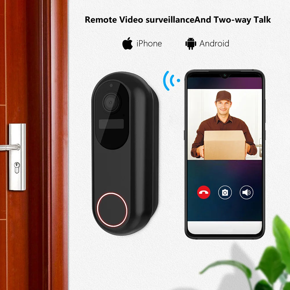 Smart 2.4G/5G 1080P Video Doorbell Camera System Effective Wireless Video Intercom for Home Security Smart Door Bell