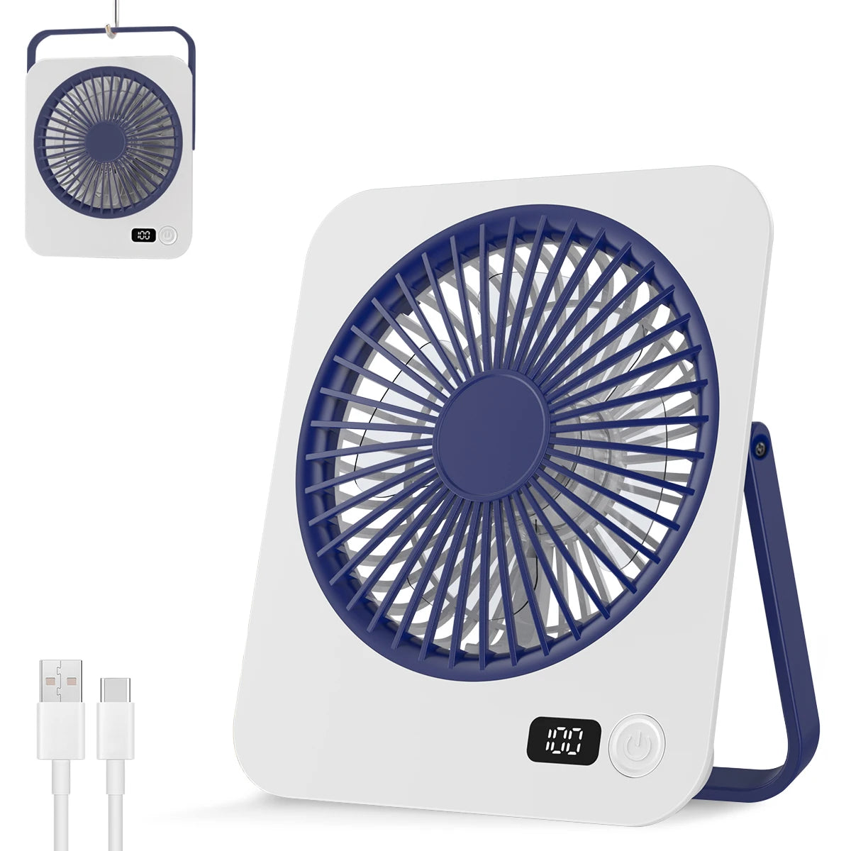Portable Fan USB Desk Fan Fast Cooling Strong Airflow Quiet Operation Adjustable 4 Speed Wind Standing Ultra-thin Fans