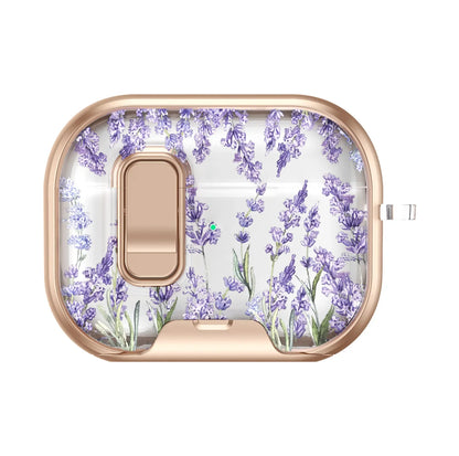 Earphone Case Latch Painted All-inclusive for AirPods Pro 3 &amp; AirPods 4 Pro2 with Switch Safety Lock+Bottom Stand Bracket Cover