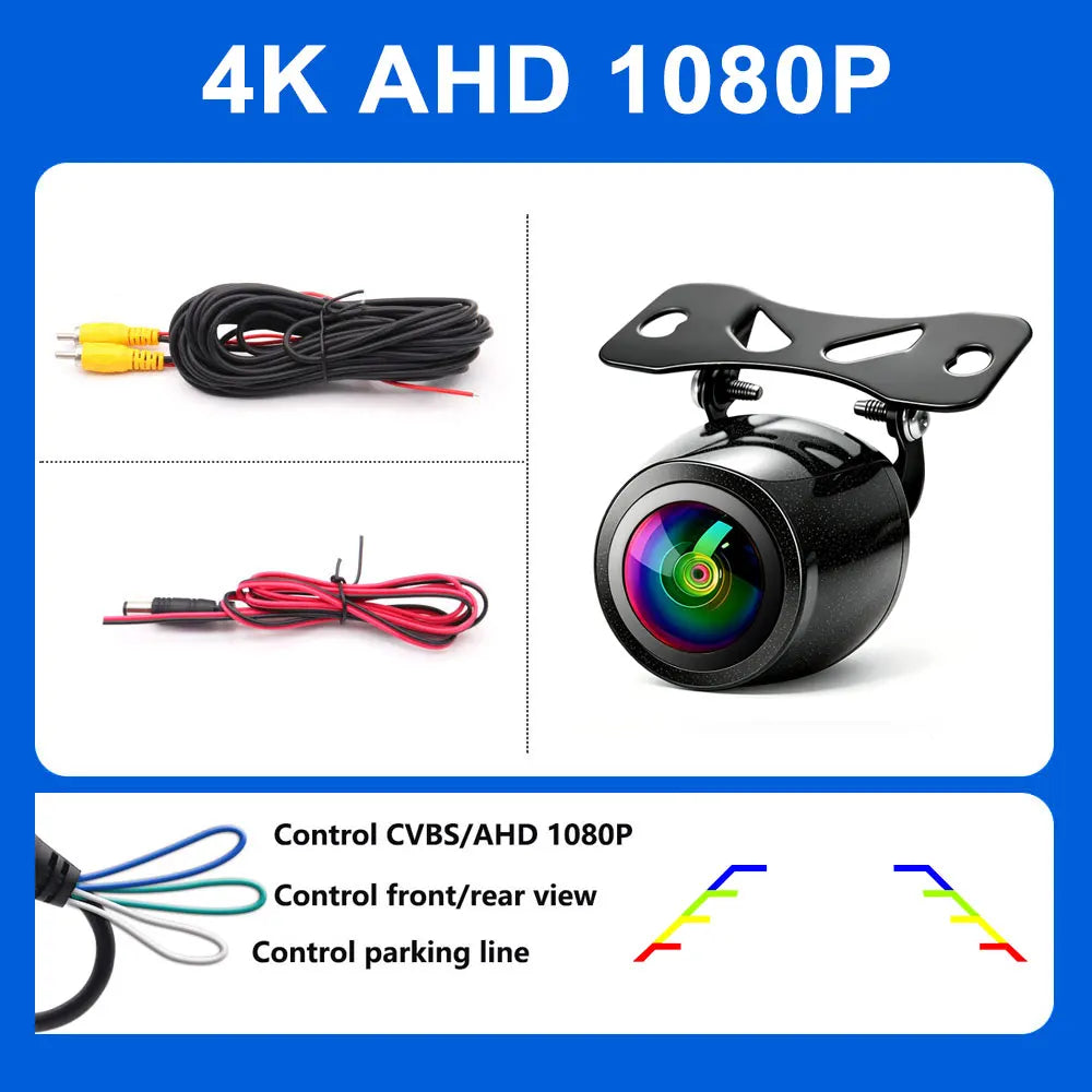 SMARTOUR 4K AHD CVBS CCD Fisheye Car Rear View Camera 180° Wide Angle HD Night Vision IP68 Waterproof Reversing Backup Parking A