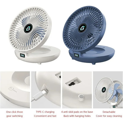 Fans, Portable Deformable Fan USB Rechargeable Quiet Pocket Cooling for Office Outdoor Home Travel Folding Small Hand Fan
