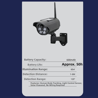 Realistic Solar Powered Dummy Security Camera with Flashing LED and Induction Rotation for Front Door Protection