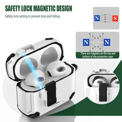 Earphone Cases For Airpods Pro 3 2 Case Airpods 4 3 2 1 Secure Lock Fundas TPU Full Protection Shell Covers With Phone Stand